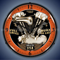 Vintage V Twin Led Clock