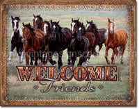 Welcome Friends Tin Sign