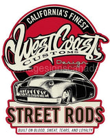 West Coast Shield Vintage Metal Sign Tin