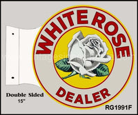 White Rose Dealer Flange Reproduction Metal Sign Flange Sign