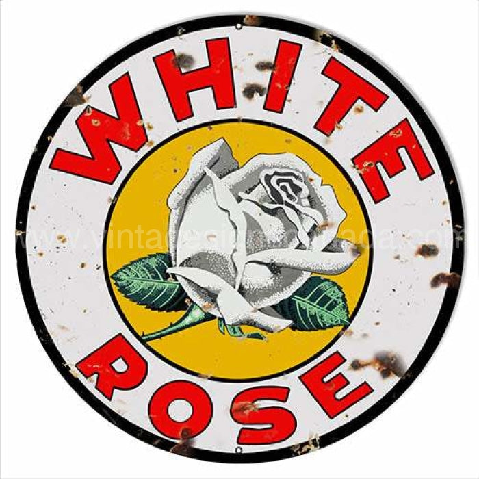 White Rose Motor Oil Metal Sign Tin