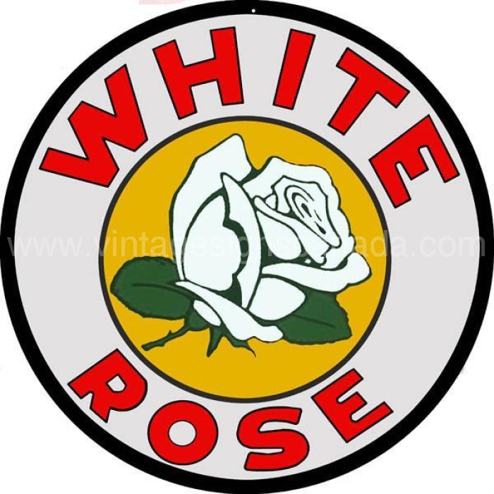White Rose Motor Oil Sign Tin