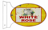 White Rose Reproduction Flange Motor Oil Metal Sign Flange Sign