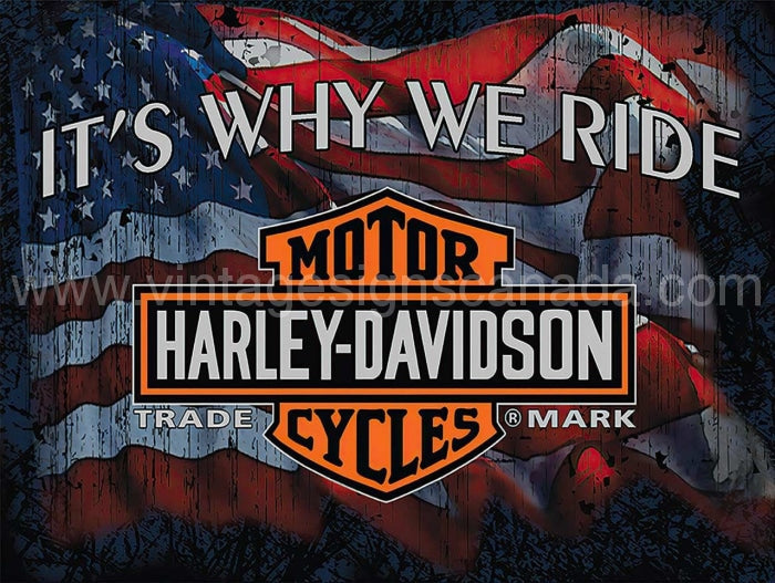Why We Ride Harley Davidson Metal Sign