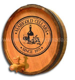 Wine And Grape Medallion Custom Quarter Barrel Sign