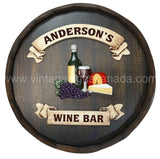 Wine & Cheese Personalized Quarter Barrel Sign