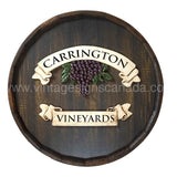 Wine Grapes Personalized Quarter Barrel Sign