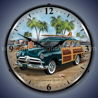 Woody Surfer Wagon Led Clock